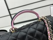 Chanel Mini Flap Bag With Top Handle Black Pink 20x12x6cm - 6