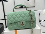 Chanel Mini Flap Bag With Top Handle Green 20x12x6cm - 1