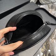 YSL Vinyle Round Camera Crossbody Bag Black 17x17x5.5cm - 4