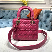 Dior Lady Cannage 2way Shoulder Handbag Pink 20x8.5x17cm - 3