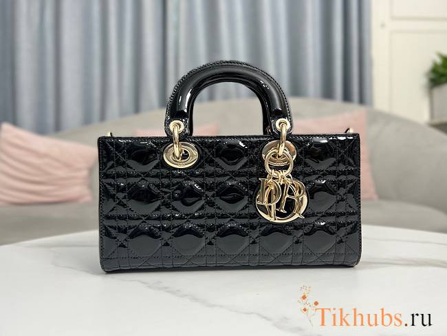 Dior Lady D-joy Black Patent Leather 26x13.5x5.5cm - 1