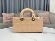 Dior Lady D-joy Beige Patent Leather 26x13.5x5.5cm - 5