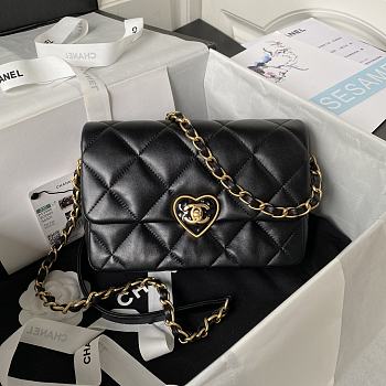 Chanel 23S Small Flap Bag Lambskin Plexi Black 21x14x7cm