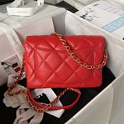 Chanel 23S Small Flap Bag Lambskin Plexi Red 21x14x7cm - 4