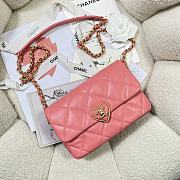 Chanel 23S Small Flap Bag Lambskin Plexi Pink 21x14x7cm - 2