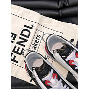 Fendi Flow Leather Low Tops Red Black - 2