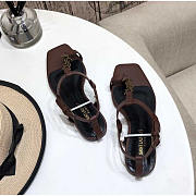 YSL Cassandra Sandals Leather Brown - 5