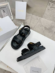 Dior Dioract Sandal Black Saddle Lambskin Leather  - 5