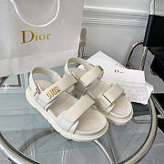 Dior Dioract Sandal White Saddle Lambskin Leather - 1