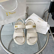 Dior Dioract Sandal White Saddle Lambskin Leather - 5