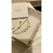 Dior Petit CD Double Bracelet Gold White Crystals - 3