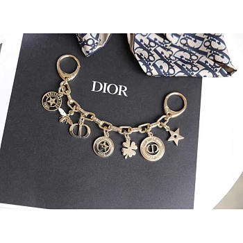 Dior Montaingne Bag Charm Gold White