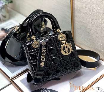 Dior Lady Black Patent My ABC Bag 20x16.5x8cm