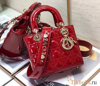 Dior Lady Red Patent My ABC Bag 20x16.5x8cm