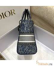 Dior Lady D-lite Blue Brocart Denim-Effect 24 x 20 x 11 cm - 6