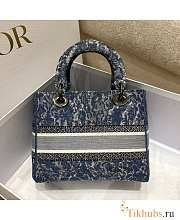 Dior Lady D-lite Blue Brocart Denim-Effect 24 x 20 x 11 cm - 4