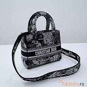 Dior Lady D-lite Black Toile Zodiac 24 x 20 x 11 cm  - 4