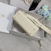 Dior Small Lady Ultramatte Cannage Calfskin White 20cm - 6