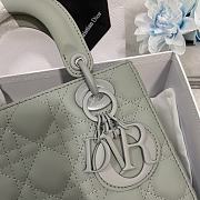 Dior Small Lady Ultramatte Cannage Calfskin Gray 20cm - 6