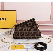 Fendi Small First Bag In FF Motif Fabric Brown 26x9.5x18cm - 1