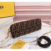 Fendi Small First Bag In FF Motif Fabric Brown 26x9.5x18cm - 3