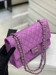 Chanel Medium Flap Bag Caviar Purple Silver 25cm - 2