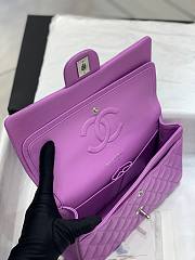 Chanel Medium Flap Bag Caviar Purple Silver 25cm - 4