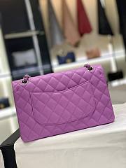 Chanel Medium Flap Bag Caviar Purple Silver 25cm - 5