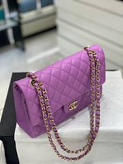 Chanel Medium Flap Bag Caviar Purple Gold 25cm - 4