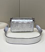 Fendi Baguette Silver FF Shoulder Bag 27x15x6cm - 5