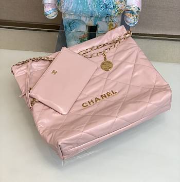 Chanel 22 Handbag Pink Gold Hardware 42x39x8cm