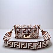 Fendi Baguette Brown FF Embroidery 27x15x6cm - 1