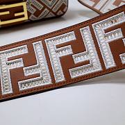 Fendi Baguette Brown FF Embroidery 27x15x6cm - 4