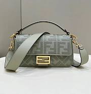 Fendi Baguette Light Green Canvas Bag 27x15x6cm - 1