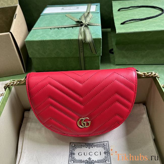 Gucci GG Marmont Matelasse Chain Mini Bag Red 20x14.5x4cm - 1