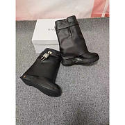 Givenchy Shark Lock Biker Ankle Boot Graint Leather Black - 2