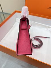 Hermes Mini Kelly Pink Epsom Silver 19cm - 3