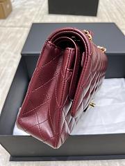 Chanel Medium Flap Bag Lambskin Red Wine Gold 25cm - 6