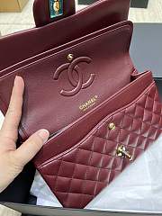 Chanel Medium Flap Bag Lambskin Red Wine Gold 25cm - 5