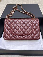 Chanel Medium Flap Bag Lambskin Red Wine Gold 25cm - 3