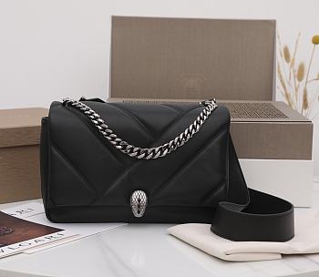 BVLGARI Serpenti Cabochon Crossbody Bag Black 26x18x8cm