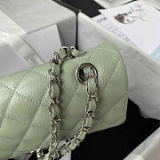 Chanel Classic Flap Small Bag Caviar Silver Light Green 23cm - 6