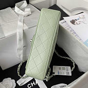 Chanel Classic Flap Small Bag Caviar Silver Light Green 23cm - 5