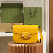 Gucci Horsebit 1955 Series Small Shoulder Bag Yellow 25x18x8cm - 1