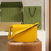 Gucci Horsebit 1955 Series Small Shoulder Bag Yellow 25x18x8cm - 5