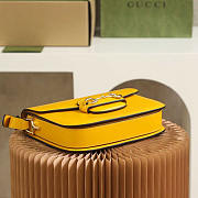 Gucci Horsebit 1955 Series Small Shoulder Bag Yellow 25x18x8cm - 3