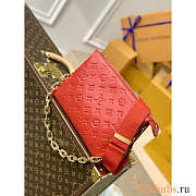 Louis Vuitton LV Puffy Lambskin Coussin PM Bag Red 26x20x12cm - 1