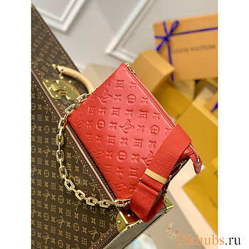 Louis Vuitton LV Puffy Lambskin Coussin PM Bag Red 26x20x12cm