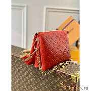 Louis Vuitton LV Puffy Lambskin Coussin PM Bag Red 26x20x12cm - 5