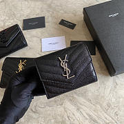 YSL Small Envelope Wallet Black Silver 13x9x3cm - 1